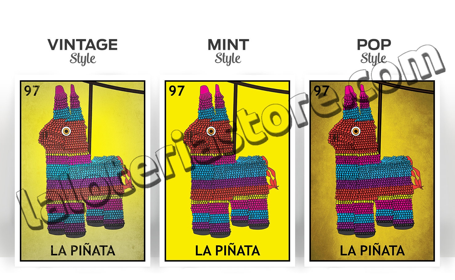 La Piñata Burrito Loteria Card Mexican Bingo Art Print Etsy
