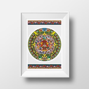 Aztec Calendar Lottery Art Print - Poster v2 - Many Sizes
