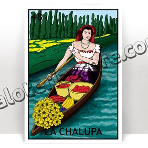 La Chalupa Loteria Karte - bot Lotterie-Kunstdruck - Poster - viele Größen