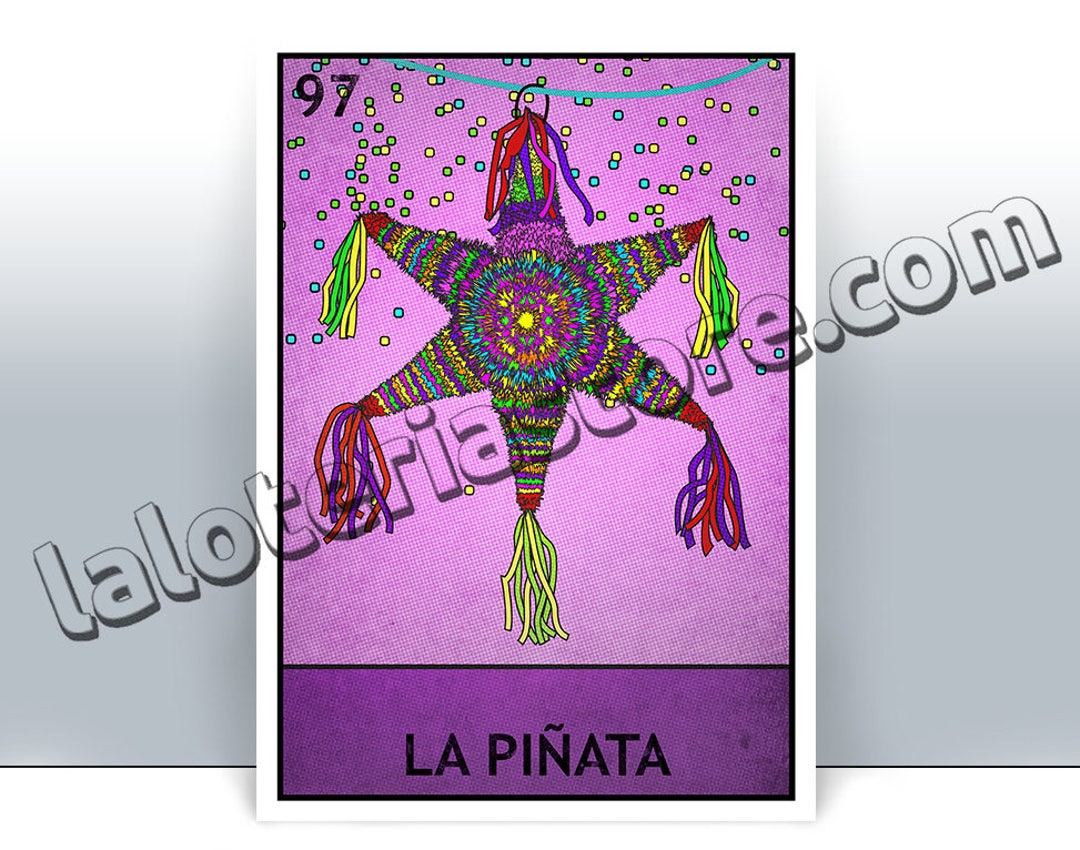La Piñata Estrella Loteria Card Mexican Bingo Art Print Poster Many Sizes Pinata Etsy