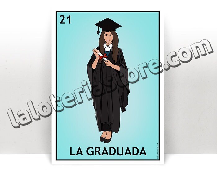 La Graduada Loteria Card - The Graduate Mexican Bingo Art Print - Pos…