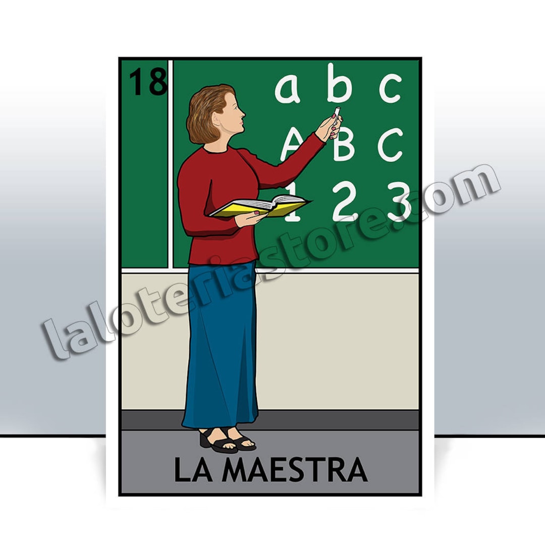 Class 2019 La Maestra Loteria Card Teacher Mexican Bingo Art Print