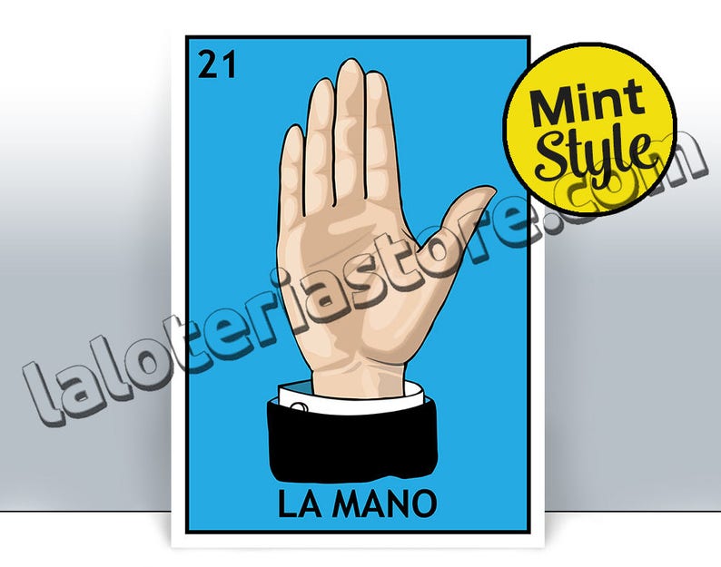 La Mano Loteria Card The Hand Lottery Art Print Poster Etsy