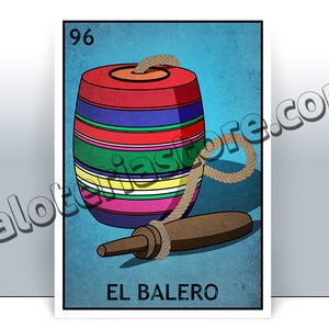 El Balero Loteria Karte - Mexikanischer Bingo Kunstdruck - Poster - viele Größen