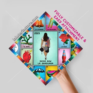 Klasse 2025 Gepersonaliseerde curvy Latina topper afstuderen grote kaarten Loteria Cardstock Print - Gordibuena - Chingona