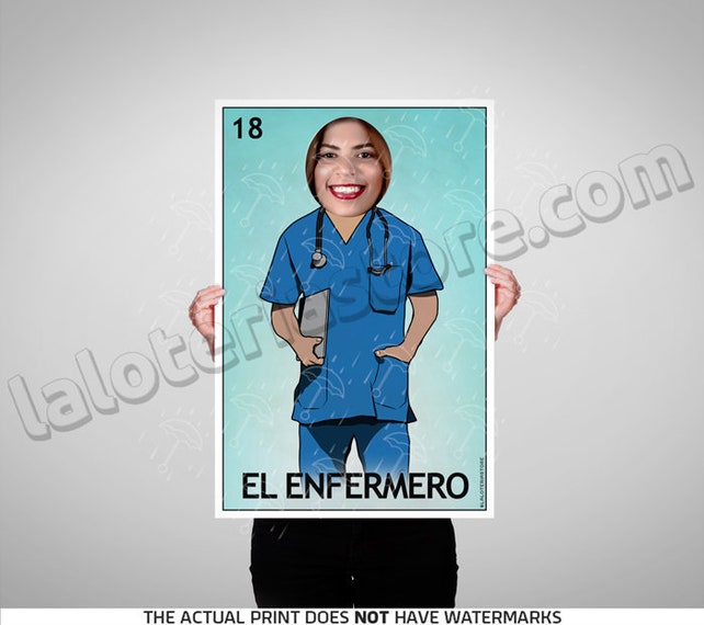 El Enfermero Photo Booth 24x36 Loteria Prop Frame Image 0