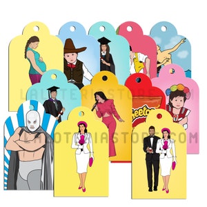 Gedruckte Loteria Geschenkanhänger Fiesta - 2 x 3,3 benutzerdefinierte Karten - Dekoration - Baby-Dusche - Hochzeit - Party - Weihnachtsbaum
