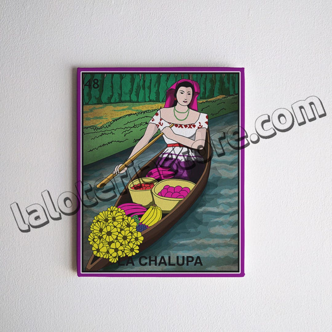 Canvas La Chalupa Loteria Card Stretched and Ready to Hang - Mexican ...