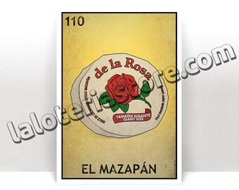 El Mazapan Loteria Card - Mexican Marzipan Candy Art Print - Poster - Many Sizes