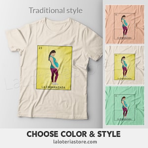 Camiseta La Embarazada Loteria - Revelación de Embarazo - Anuncio - Embarazada - Regalo - Camiseta Unisex 100% Algodón