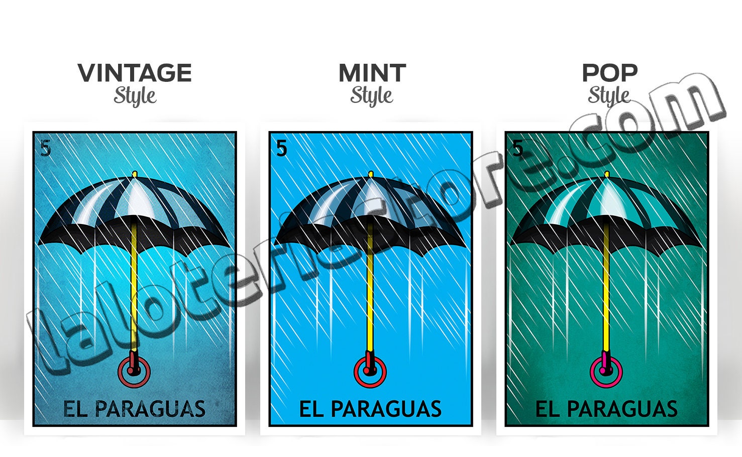 El Paraguas Loteria Card The Umbrella Mexican Bingo Art | Etsy