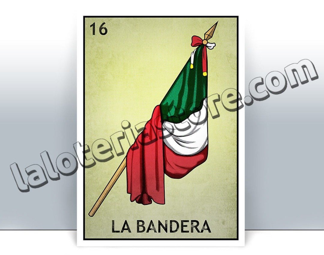 La Bandera Loteria Card the Mexican Flag Mexican Bingo Art Etsy Ireland