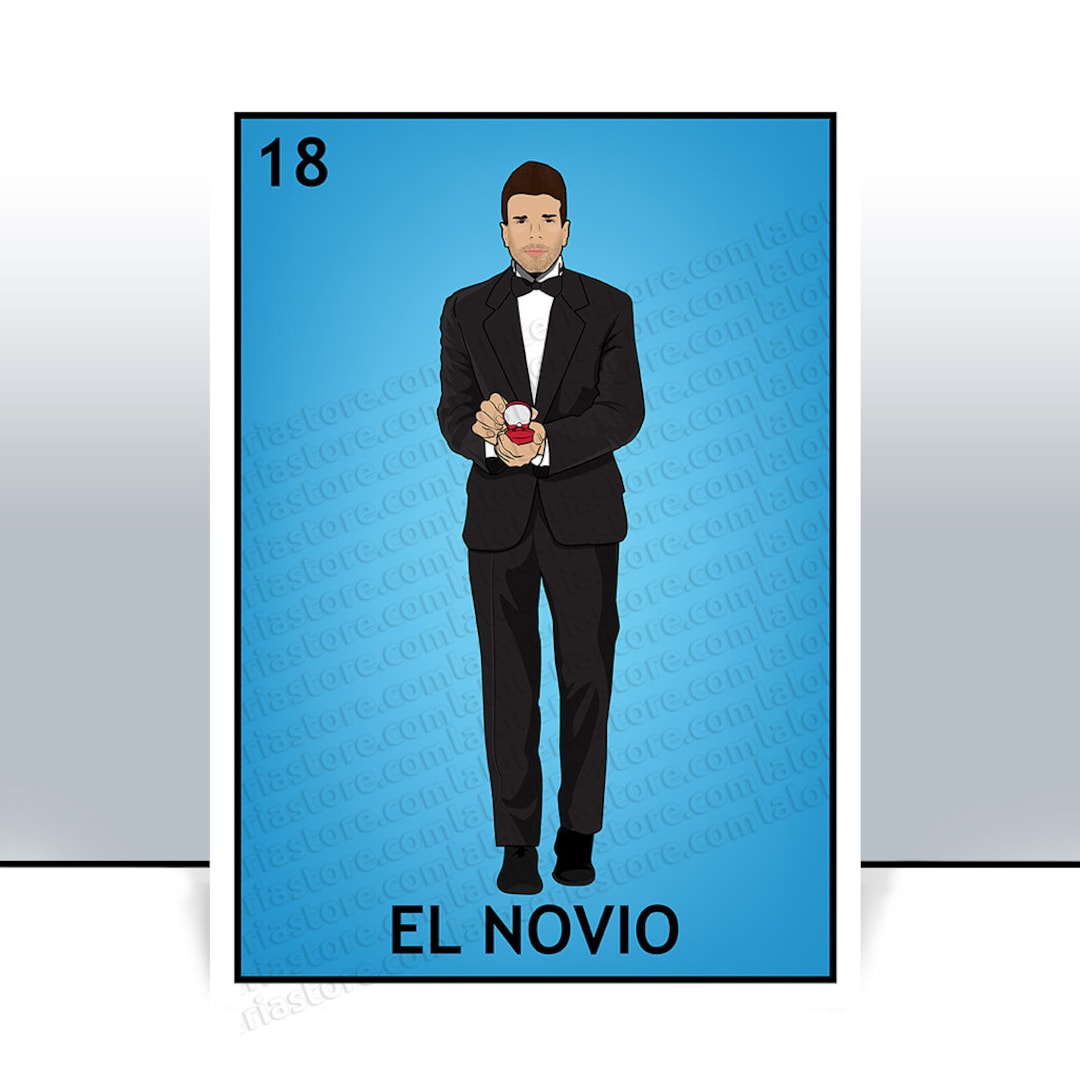 El Novio Mexican Lottery Game Card - the Groom Mexican Bingo Art Print ...