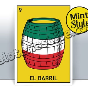 El Barril Loteria Karte - The Barrel Mexikanischer Bingo Kunstdruck - Poster - viele Größen