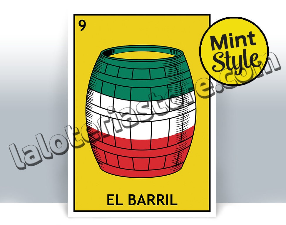 El Barril Loteria Card The Barrel Mexican Bingo Art Print | Etsy