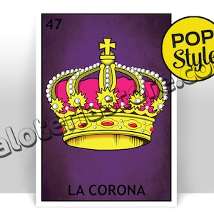 La Corona Loteria Karte - die Krone Lotterie Kunstdruck - Poster - viele Größen