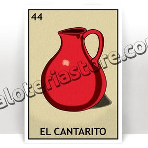 El Cantarito Loteria Karte - die Vase Lotterie Kunstdruck - Poster - viele Größen
