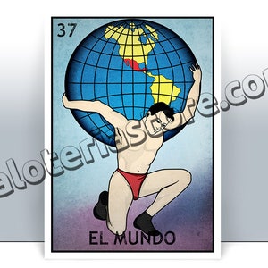 El Mundo Loteria Karte - die Welt Lotterie Kunstdruck - Poster - viele Größen