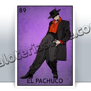 El Pachuco Loteria Karte - mexikanischen Bingo-Kunstdruck - Poster - viele Größen