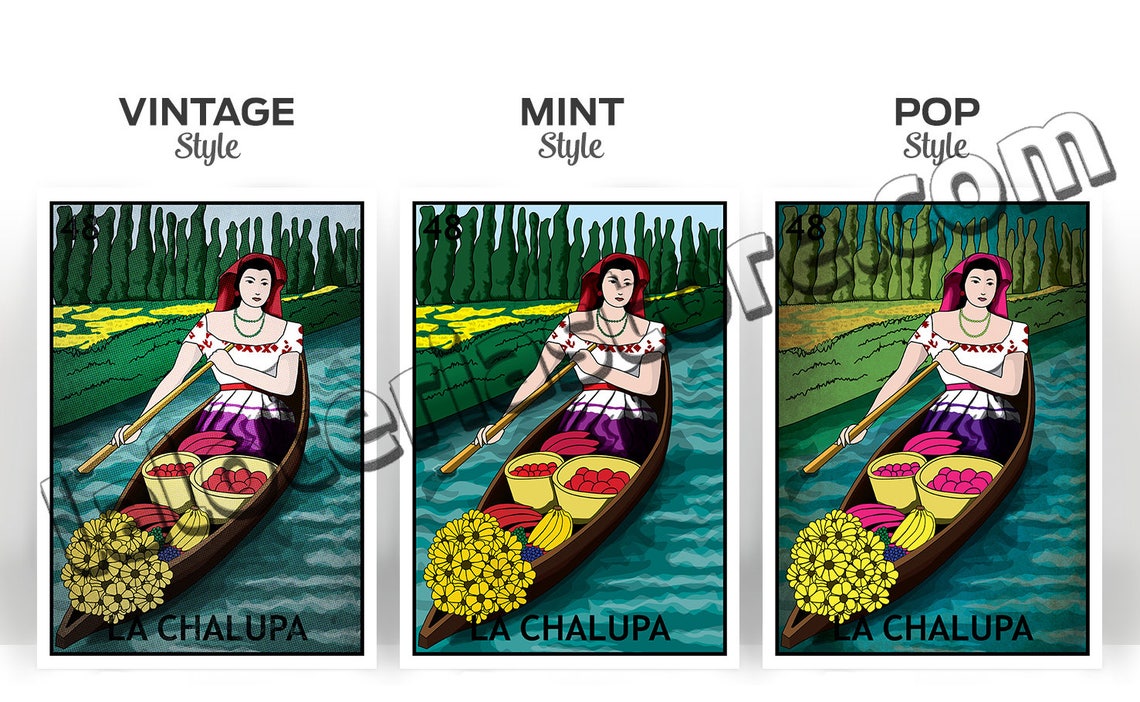 Canvas La Chalupa Loteria Card Stretched and Ready to Hang - Etsy