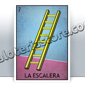 La Escalera Loteria Karte - die Treppe mexikanischen Bingo Kunstdruck - Poster - viele Größen