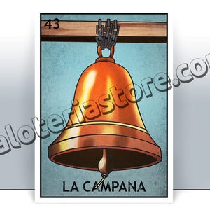 La Campana Loteria Karte - die Glocke Lotterie Kunstdruck - Poster - viele Größen