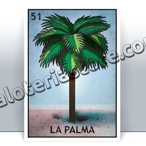 La Palma Loteria Karte - der Palm Tree Lotterie Kunstdruck - Poster - viele Größen