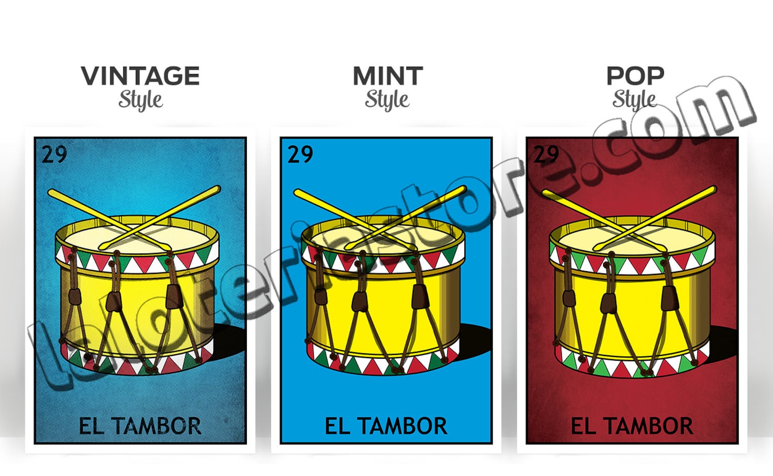 El Tambor Loteria Card Tambor Mexicano Bingo Impresión Etsy México