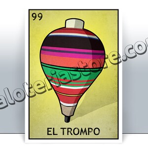 El Trompo Loteria Karte - mexikanische Spielzeug Bingo-Kunstdruck - Poster - viele Größen