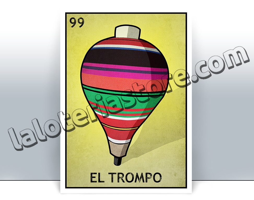 El Trompo Loteria Card Mexican Toy Bingo Art Print Poster - Etsy