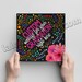 CLASS 2022 Customizable Text Floral Multicolor Colorful Print Card Stock Vinyl - 9.3'x9.3'