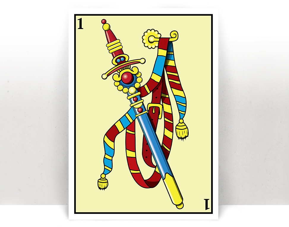 As De Espadas Baraja Española Ace of Spades Spanish Deck Art Etsy