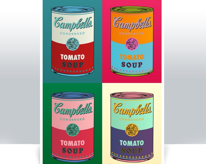 Campbell's Tomato Soup POP ART Digital Download 6up Warholstyle Pop