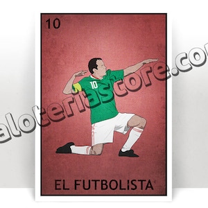 El Futbolista Loteria Karte - Fußball Spieler mexikanischen Bingo Kunstdruck - Poster - viele Größen