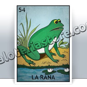 La Rana Loteria Karte - der Frosch mexikanischen Bingo Kunstdruck - Poster - viele Größen