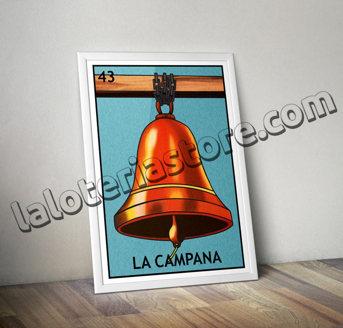 La Campana Loteria Card the Bell Lottery Art Print Poster Etsy