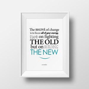 Socrates Art Print - The Secret Of Change Quote - Many Sizes