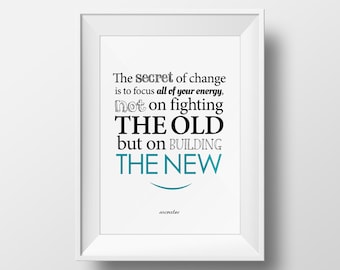 Socrates Art Print - The Secret Of Change Quote - Many Sizes