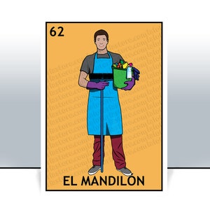 El mandilon Loteria Card - Mexican Bingo Art Print - Poster - Many Sizes