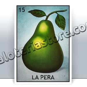 La Pera Loteria Karte - Birne Lotterie Kunst-Druck - Poster - viele Größen