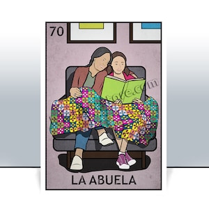 La Abuela LOTERIA Card - de grootmoeder Mexicaanse Bingo Art Print - Poster - vele maten