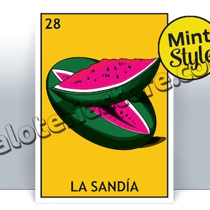 La Sandía Lotería carte - impression d’Art mexicain Bingo la pastèque - affiche - plusieurs tailles