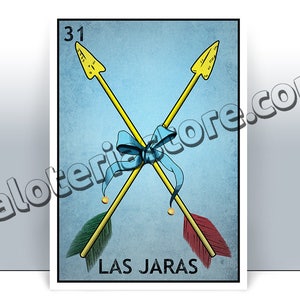 Las Jaras Loteria Karte - die Pfeile mexikanischen Bingo Kunstdruck - Poster - viele Größen