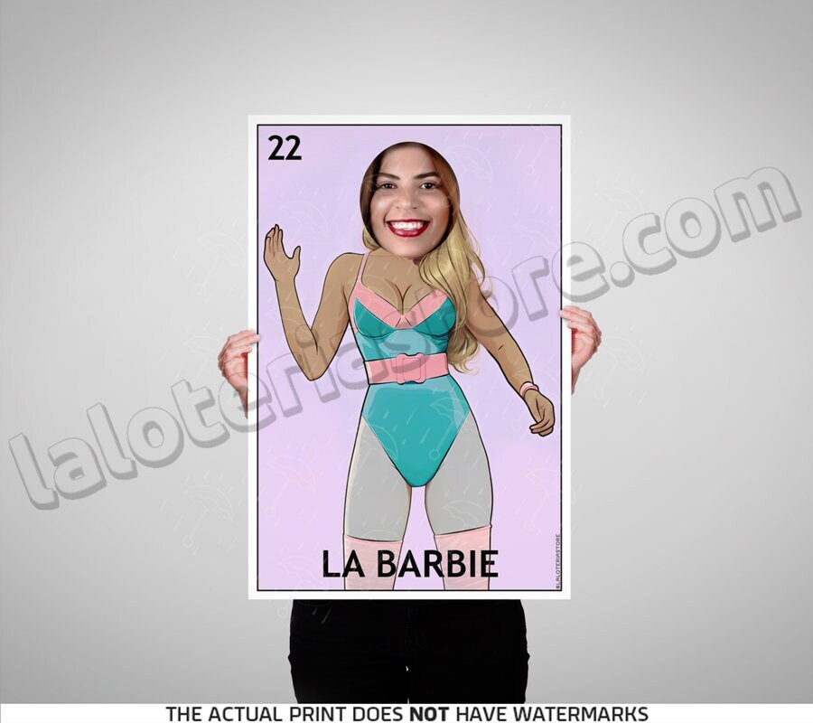 La Barbie Photo Booth Fiesta Loteria Prop Frame Latina Doll Party Mexican Bingo Foreground Prop Vinyl Cut Out Canvas Print