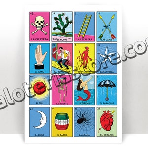 Loteria Conseil - Mexican Bingo cartes Art Print - affiche - plusieurs tailles