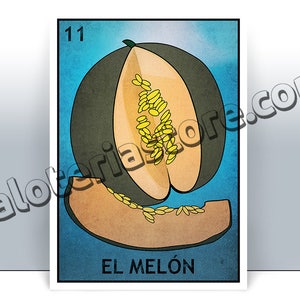 El-Melone Loteria Karte - die Melone Lotterie Kunstdruck - Poster - viele Größen