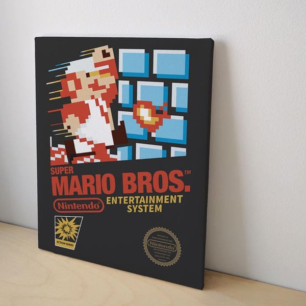 Canvas 8x10" Super Mario Bros. Nes Cover Retro Art Print - Canvas Wall Art