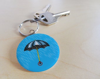 1.5" Keychain - El Paraguas Loteria - Umbrella Lottery
