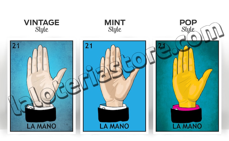 La Mano Loteria Card The Hand Lottery Art Print Poster Etsy