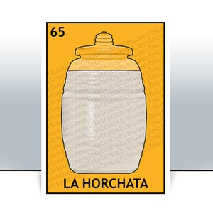 La horchata Lotería Karte - Drink Rice Mexikanische Bingo Art Print - Agua de horchata - Restaurant Decor - Poster - Viele Größen